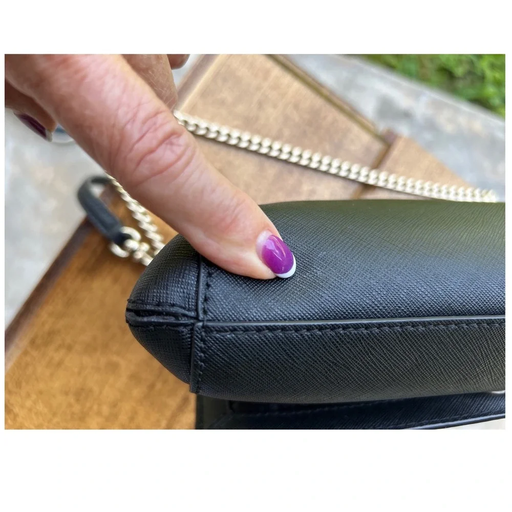 Kate Spade Laurel Way Greer Black Bag Designer Saffiano Leather Crossbody Clutch